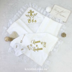 Крыжма для девочки "Малышка Ева" + носочки